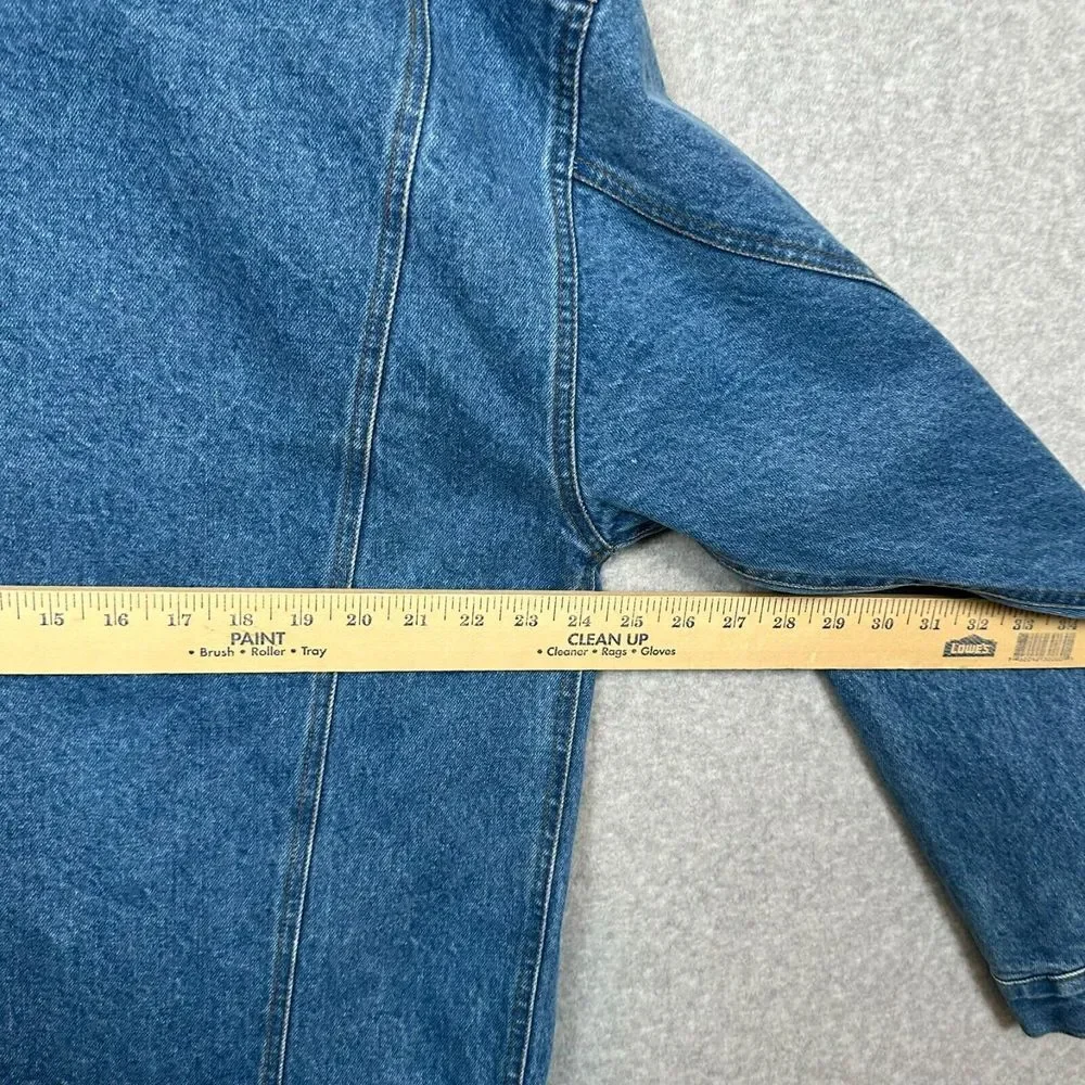 VTG Halo Casuals Denim Trucker Jacket XL Blue Embroidered Eagle‎ First American